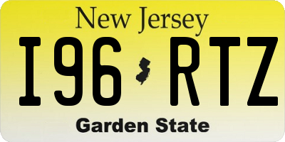NJ license plate I96RTZ