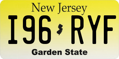 NJ license plate I96RYF