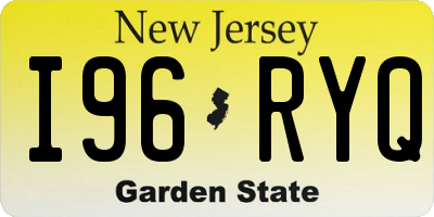 NJ license plate I96RYQ