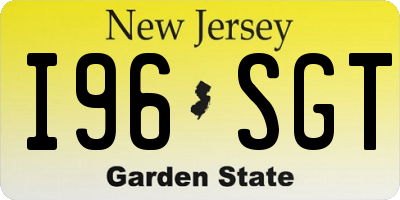 NJ license plate I96SGT