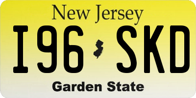 NJ license plate I96SKD