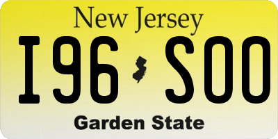 NJ license plate I96SOO