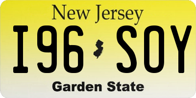 NJ license plate I96SOY