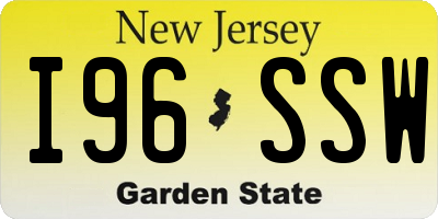 NJ license plate I96SSW