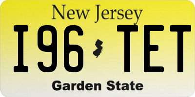 NJ license plate I96TET