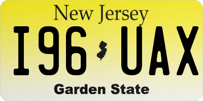 NJ license plate I96UAX