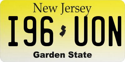 NJ license plate I96UON