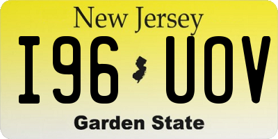 NJ license plate I96UOV