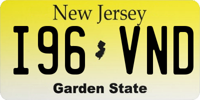 NJ license plate I96VND