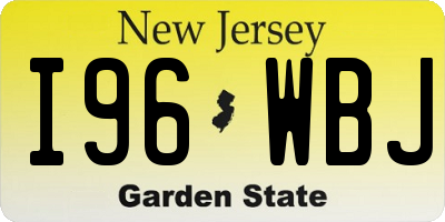 NJ license plate I96WBJ