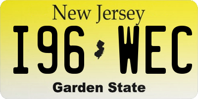 NJ license plate I96WEC