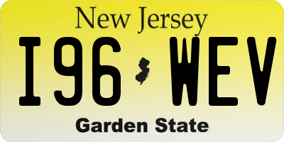 NJ license plate I96WEV
