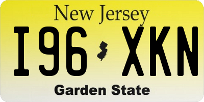 NJ license plate I96XKN