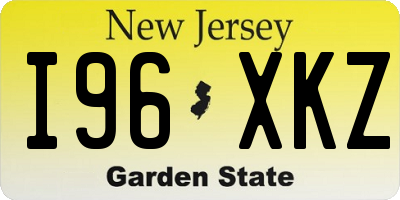 NJ license plate I96XKZ