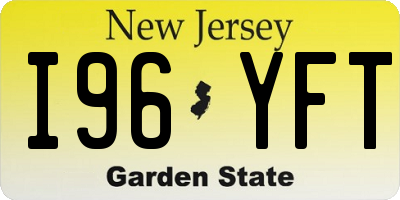 NJ license plate I96YFT