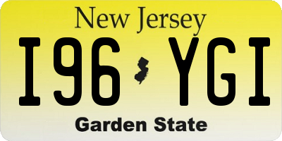 NJ license plate I96YGI
