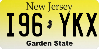NJ license plate I96YKX