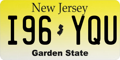 NJ license plate I96YQU