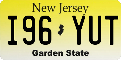 NJ license plate I96YUT