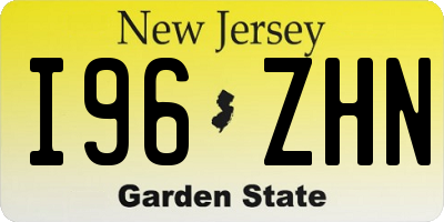 NJ license plate I96ZHN