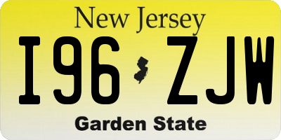 NJ license plate I96ZJW