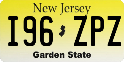 NJ license plate I96ZPZ