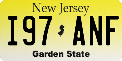 NJ license plate I97ANF