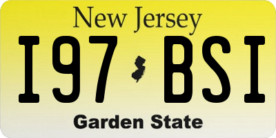 NJ license plate I97BSI