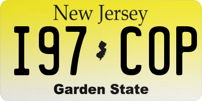 NJ license plate I97COP
