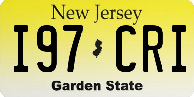 NJ license plate I97CRI