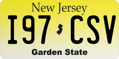 NJ license plate I97CSV