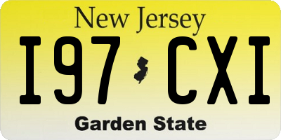 NJ license plate I97CXI