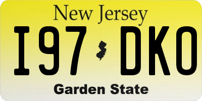 NJ license plate I97DKO