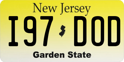 NJ license plate I97DOD