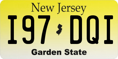NJ license plate I97DQI