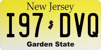 NJ license plate I97DVQ