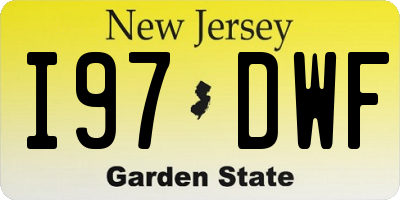 NJ license plate I97DWF