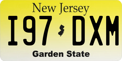 NJ license plate I97DXM