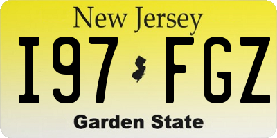 NJ license plate I97FGZ