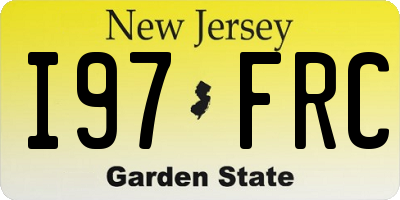 NJ license plate I97FRC
