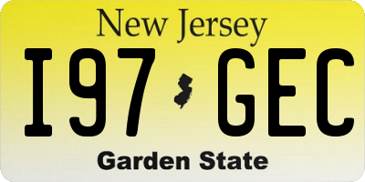 NJ license plate I97GEC