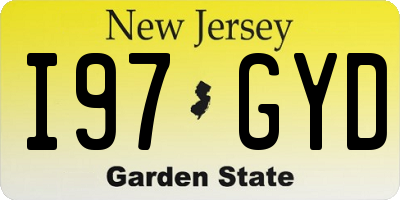 NJ license plate I97GYD