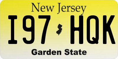 NJ license plate I97HQK
