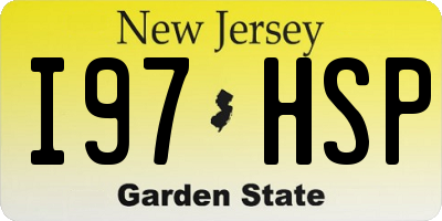 NJ license plate I97HSP
