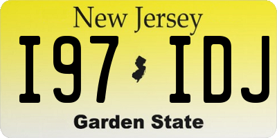 NJ license plate I97IDJ