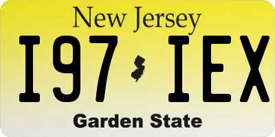 NJ license plate I97IEX