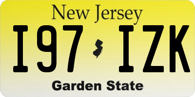 NJ license plate I97IZK