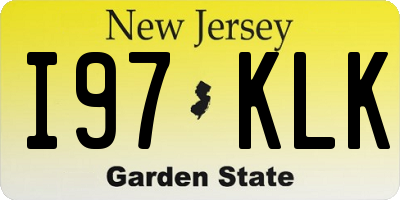 NJ license plate I97KLK