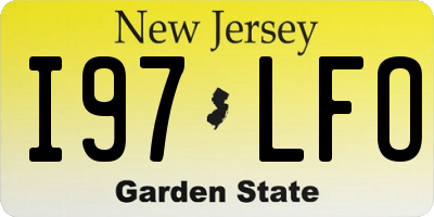 NJ license plate I97LFO