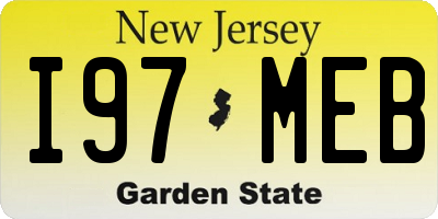 NJ license plate I97MEB